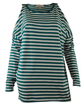 Michael Kors Women's Plus Size Cold-Shoulder Striped Top-GW-2X